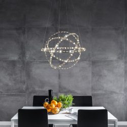 Pendellampe Navos Edelstahl Metall B 60 H 60 cm - Farbe: chrom - Pendellampe