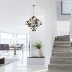 Pendellampe Navos Edelstahl Metall B 75 H 155 cm - Farbe: chrom - Material: Metall/Glas - Pendellampe