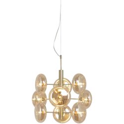 Pendellampe Explosion Braun Metall B 53 H 53 cm - Farbe: Bernstein - Material: Metall/Glas - Pendellampe