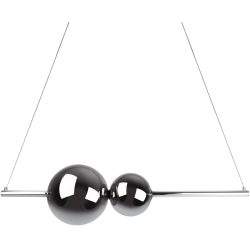 Pendellampe Nova Edelstahl Kunststoff B 25 H 150 cm - Farbe: chrome - Material: Kunststoff/Glas - Pendellampe