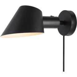 NORDLUX Wandlampe Stay Schwarz Aluminium B 15 cm H 11.7 cm - Wandlampe