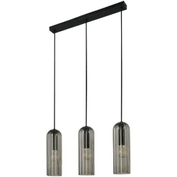 NORDLUX Pendellampe Miella Schwarz Glas/Kunststoff B 52 H 30 cm - Farbe: Rauchfarben - Pendellampe