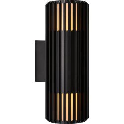 NORDLUX Wandlampe aussen Aludra Schwarz Aluminium B 12.4 cm H 33.7 cm - Wandlampe aussen
