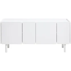 Sideboard Bernd Weiss MDF/Stahl B 160 T 45 cm - Farbe: white - Material: RAL 9003 MDF, METAL LEGS - Sideboard