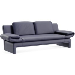 Sofa Astra Blau Leder B 308 T 83 cm - Farbe: Larina - azur 109 - Möbel Konfigurator: Traummöbel individuell zusammenstellen