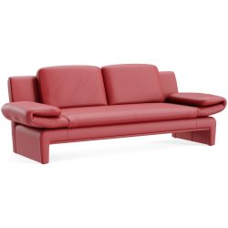 Sofa Astra Rot Leder B 308 T 83 cm - Farbe: Larina - signalrot 115 - Möbel Konfigurator: Traummöbel individuell zusammenstellen