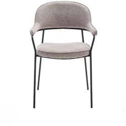 Stuhl 2er-Set Luchy Beige Stoff/Metall B 56.5 cm - Farbe: sand - Stuhl 2er-Set
