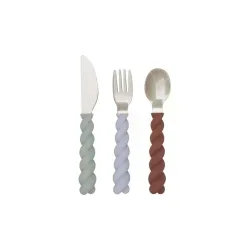 Kinderbesteck OYOY Blau Silikon/Kunststoff T 14.5 cm - Farbe: Braun - Kinderbesteck