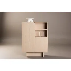 Schrank Taura Braun MDF B 80 T 30 H 110 cm - Farbe: Hellbraun - Schrank