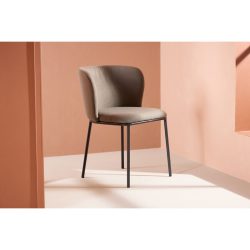 Stuhl 2er-Set Hus Braun Polyester/Stahl B 53 cm - Material: Polyester-Leinen/Stahl - Stuhl 2er-Set