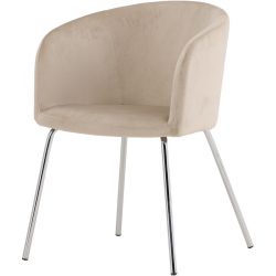 Armlehnstuhl Fika Beige Polyester/Stahl B 55 cm - Armlehnstuhl