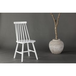 Stuhl 2er-Set Kobula Weiss Holz B 43 cm - Material: Gummibaum - Stuhl 2er-Set