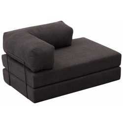 Bettsofa Foldbar Grau Stoff B 140 T 95 cm - Farbe: anthrazit - Material: Fabric: 100% CHENILLE - Bettsofa