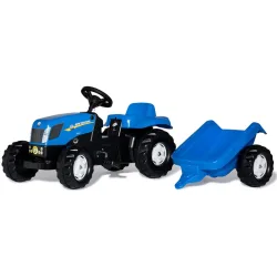 RollyKid New Holland Rolly Toys Blau Kunststoff - Farbe: blau/schwarz - Trettraktor