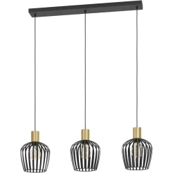 Pendellampe Empoli Schwarz, messing-gebürstet B 20 cm