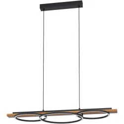 Pendellampe Boyal Schwarz, braun rustikal Dimmbar B 40 cm