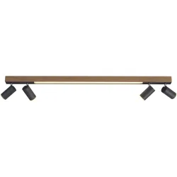 Deckenlampe Pure-Lines Eisen/Holz Eiche geölt anthrazit B: 120cm, 25W LED - Farbe: anthrazit/ Eiche geölt - Deckenlampe
