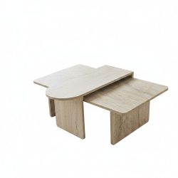 Salontisch Georis Bronze/Braun/Beige Holzwerkstoff B 82 cm - Farbe: Bronze, Travertin - Material: 100% Melaminbeschichtete Kiefer - Salontisch