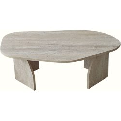 Salontisch Georis Braun/Beige Holzwerkstoff B 100 cm - Farbe: Travertin, Rauch - Material: 100% Melaminbeschichtete Kiefer - Salontisch
