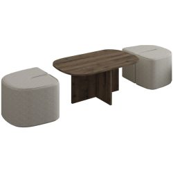 Salontisch Georis Braun Holzwerkstoff B 90 cm - Farbe: Antik-Nussbaum - Material: 100% Melaminbeschichtete Kiefer - Salontisch