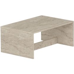 Salontisch Georis Braun/Beige Holzwerkstoff B 90 cm - Farbe: Travertin - Material: 100% Melaminbeschichtete Kiefer - Salontisch