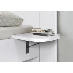MyDeal Nachttisch Paar Dara Weiss Holzwerkstoff B 30 cm H 2.2 cm