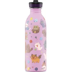 Trinkflasche 24 Bottles Meow Friends Edelstahl 500 ml B 6.5 cm