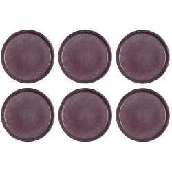 Teller-Set BITZ Lila/Schwarz Steinzeug D 21 cm - Farbe: Schwarz/Lila - Teller-Set
