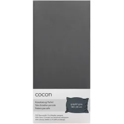 Kissenbezug COCON Grau Baumwolle B 65 T 100 cm - Farbe: Graphit - Material: Perkal - Kissenbezug
