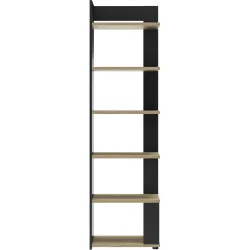 Bücherregal Natty Schwarz/Braun Holz 56 cm 198 cm - Farbe: schwarz/Eiche - Material: Holzwerkstoff - Bücherregal