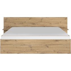 Bett Nelly Braun Holz 160 x 200 cm - Farbe: Eiche hell - Material: Holzwerkstoff - Bett