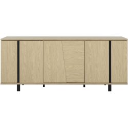 Sideboard Solrig Schwarz Holz 181 cm 75 cm - Farbe: schwarz/Eiche - Material: Holzwerkstoff - Sideboard