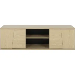TV-Möbel Solrig Braun Holz 160 cm 49 cm 40 cm - Farbe: eiche - Material: Holzwerkstoff - TV-Möbel