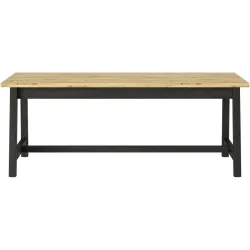 Esstisch Reyet Schwarz Holz 252 cm - Farbe: schwarz/Eiche - Material: Holzwerkstoff - Esstisch