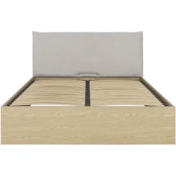 Bett Riol Weiss Holz 160 x 200 cm - Farbe: weiss/eiche - Material: Holzwerkstoff - Bett