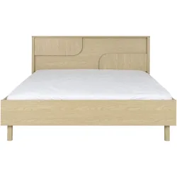 Bett Sammy Braun Holz 160 x 200 cm - Farbe: eiche - Material: Holzwerkstoff - Bett