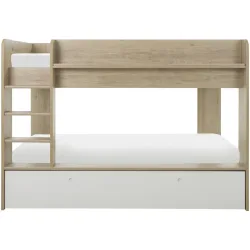 Kinderbett Matis Weiss Holz 90 x 200 cm - Farbe: weiss/eiche - Material: Holzwerkstoff - Kinderbett