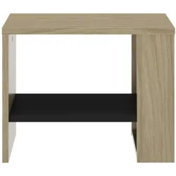 Nachttisch Natty Schwarz Holz 44 cm - Farbe: schwarz/Eiche - Material: Holzwerkstoff - Nachttisch