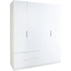 Schrank Gaiano Weiss Holz 122 cm 58 cm 200 cm - Material: Holzwerkstoff - Schrank
