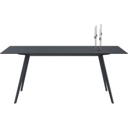 Esstisch Tame Grau Glas 100 cm - Farbe: graphit - Esstisch