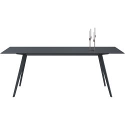 Esstisch Tame Grau Glas 100 cm - Farbe: graphit - Esstisch