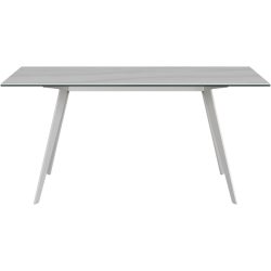 Esstisch Salazar Grau/Weiss Keramik 100 cm - Farbe: hellgrau/weiss - Esstisch