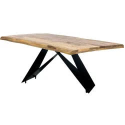 Esstisch Ruoka Schwarz Holz 240 cm - Farbe: natur/schwarz - Material: Mango - Esstisch