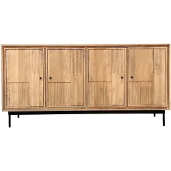Sideboard Seka Schwarz Holz 160 cm 80 cm - Farbe: natur/schwarz - Material: Mango - Sideboard