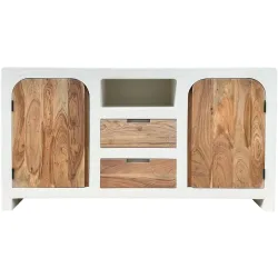 Sideboard Putza Weiss Holz 150 cm 80 cm - Farbe: weiss/natur - Material: MDF - Sideboard