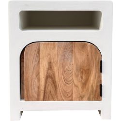 Nachttisch Putza Weiss Holz 50 cm 40 cm - Farbe: weiss/natur - Material: MDF - Nachttisch