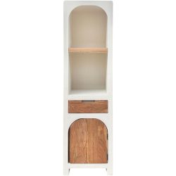 Schrank Putza Weiss Holz 50 cm 175 cm - Farbe: weiss/natur - Material: MDF - Schrank