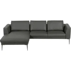 Sofa Ceneri Grau Leder 260 cm 180 cm - Farbe: anthrazit - Sofa