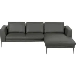 Sofa Ceneri Grau Leder 260 cm 180 cm - Farbe: anthrazit - Sofa