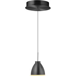 Pendellampe Henry Grau Aluminium/Eisen 20 cm - Farbe: anthrazit eloxiert - LED - Lichtfarbe: Warmweiss - Pendellampe- LED Energiesparlampe